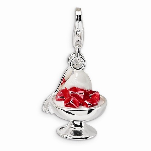 Cherry Parfait And Spoon 3-D Charm By Amore La Vita