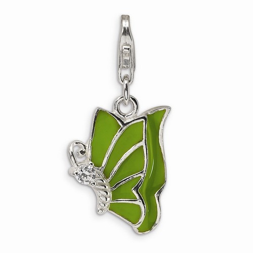 Green CZ Butterfly Charm By Amore La Vita