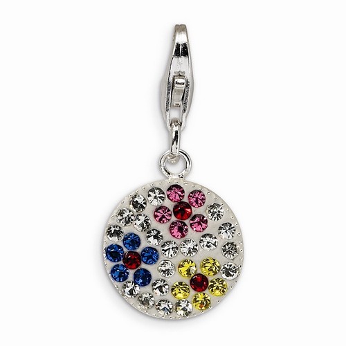 Flower Disc Charm With Swarovski Elements By Amore La Vita