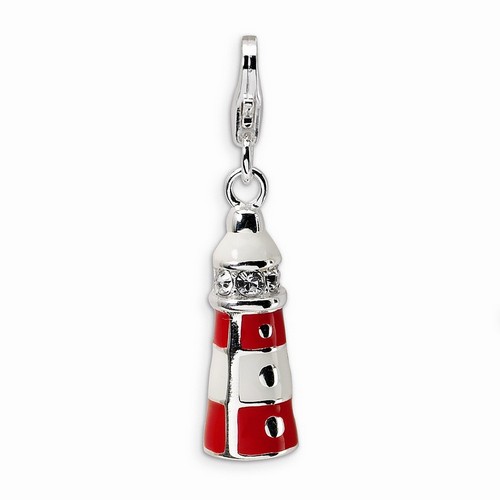 Orange Lighthouse 3-D Charm By Amore La Vita