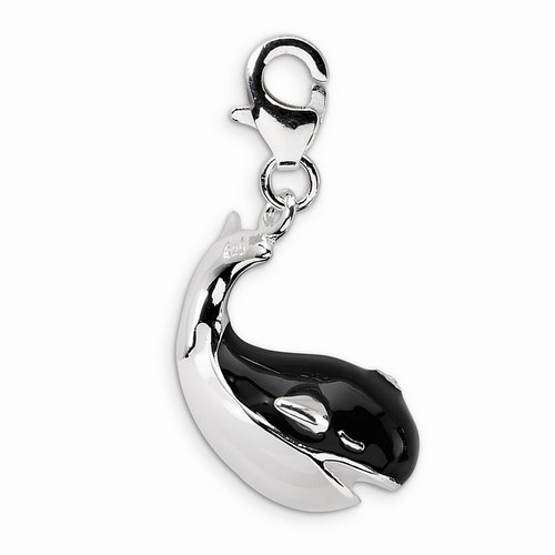 Black Whale Charm With Swarovski Elements By Amore La Vita