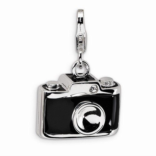 Black Camera Charm With Swarovski Elements By Amore La Vita