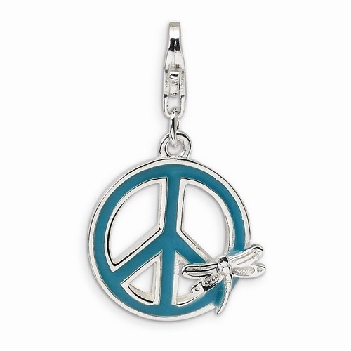 Peace Symbol With Dragonfly Charm By Amore La Vita