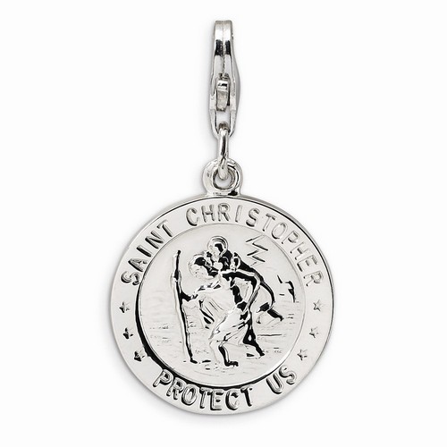 Large Round St. Christopher Medal Charm By Amore La Vita