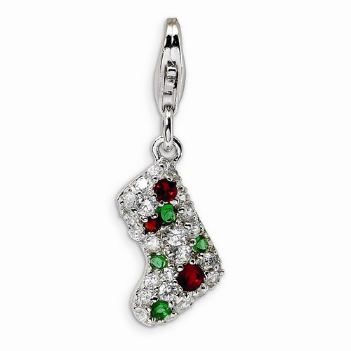 Multicolor CZ Stocking Charm By Amore La Vita