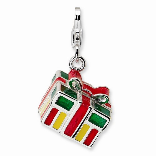 Multicolored Christmas Present 3-D Charm By Amore La Vita