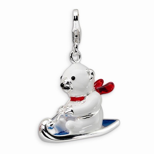 Polar Bear On Sled 3-D Charm By Amore La Vita