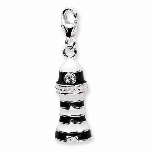 Black Lighthouse 3-D Charm By Amore La Vita