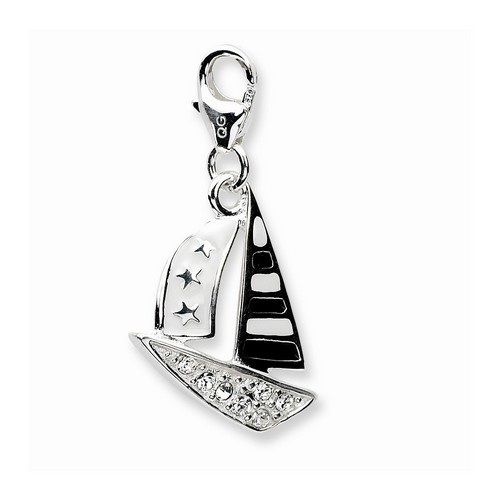 Black Sailboat 3-D Charm By Amore La Vita