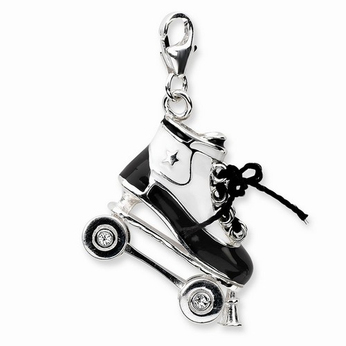 Swarovski Moveable Roller Skate 3-D Charm By Amore La Vita