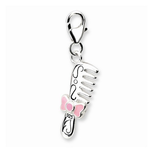 Swarovski Pink Black Comb 3-D Charm By Amore La Vita