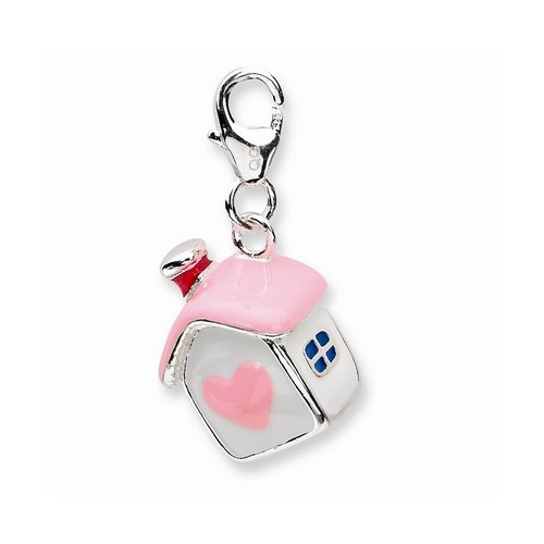 House Pink Heart 3-D Charm By Amore La Vita