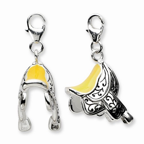 Yellow Saddle 3-D Charm By Amore La Vita