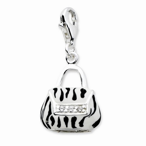 Zebra Print Purse Charm By Amore La Vita