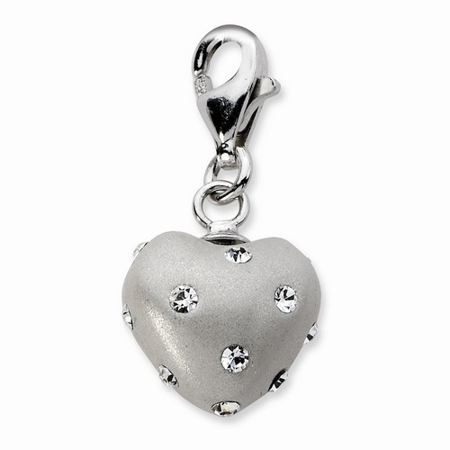 White Ferido Crystal Heart Charm By Amore La Vita