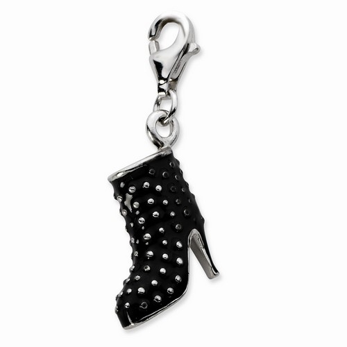 Short High Heel Black Boot Charm By Amore La Vita