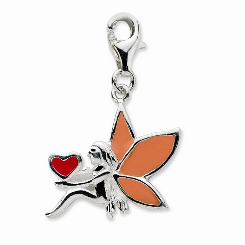 Orange Garden Fairy Charm With Heart By Amore La Vita