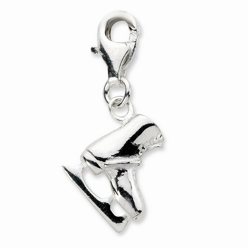 Small Polished Ice Skates 3-D Charm By Amore La Vita