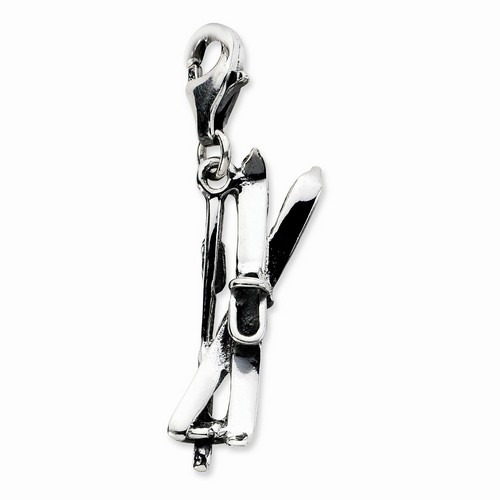 Snow Skis And Pole Charm By Amore La Vita