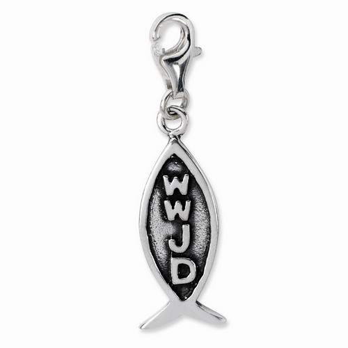 WWJD Ichthus Charm By Amore La Vita