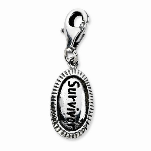 SURVIVOR Oval Word Charm By Amore La Vita