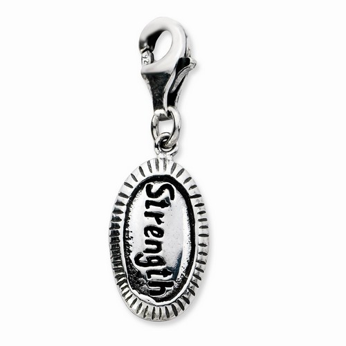 STRENGTH Oval Word Charm By Amore La Vita