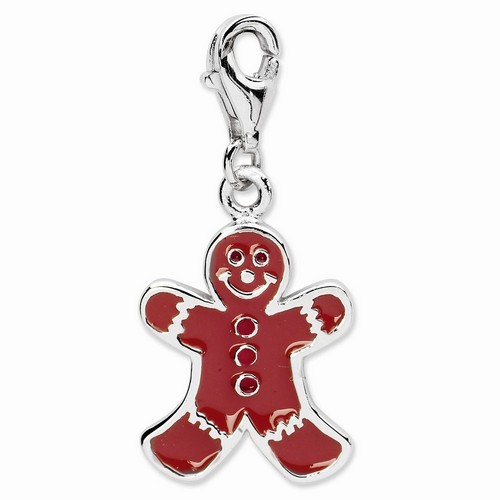 Brown Gingerbread Man 3-D Charm By Amore La Vita