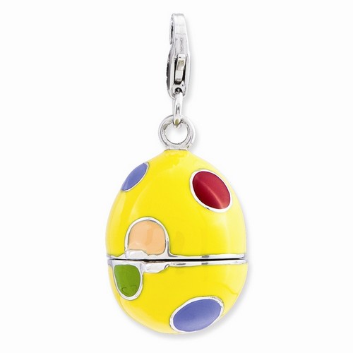 Yellow Moveable Egg 3-D Charm By Amore La Vita