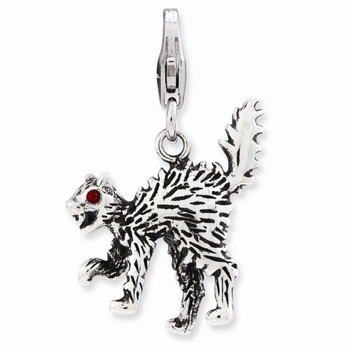 Swarovski Vintage 3-D Scary Cat Charm By Amore La Vita