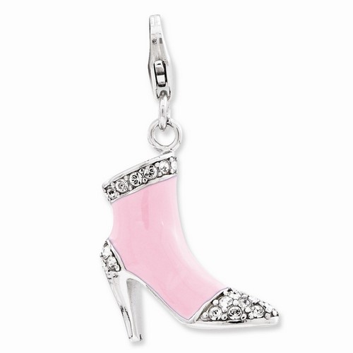 Swarovski Pink 3-D High Heel Charm By Amore La Vita