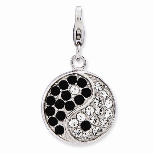 Ying Yang 3-D Charm With Swarovski Elements By Amore La Vita