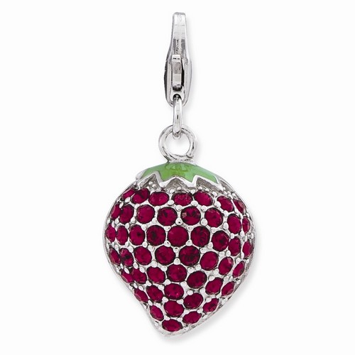 Strawberry 3-D Charm With Swarovski Elements By Amore La Vita