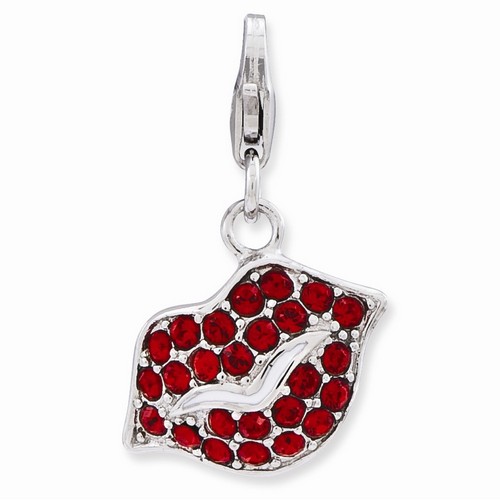 Red Lips Charm With Swarovski Elements By Amore La Vita