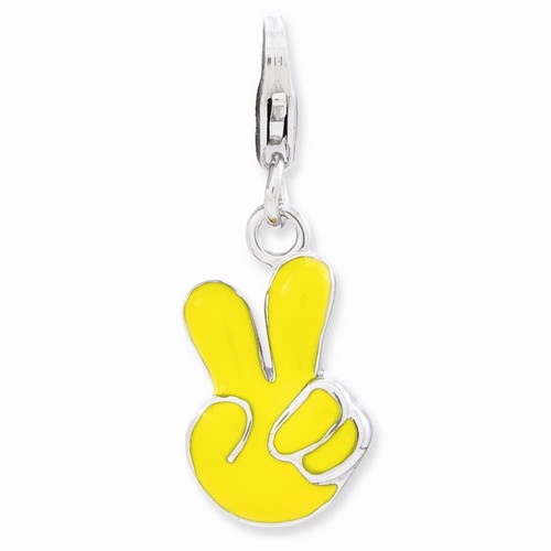 Yellow Peace Sign Charm By Amore La Vita