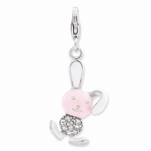 Pink Bunny 3-D Charm With Swarovski Elements By Amore La Vita