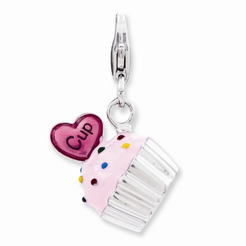 Cupcake And Heart 3-D Charm By Amore La Vita