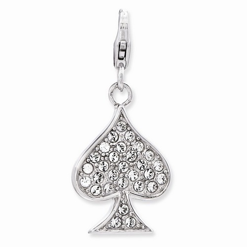 Spade 3-D Charm With Swarovski Elements By Amore La Vita