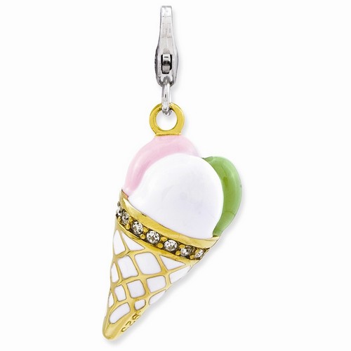 Swarovski Ice Cream Cone 3-D Charm By Amore La Vita