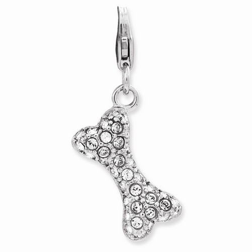 Dog Bone 3-D Charm With Swarovski Elements By Amore La Vita