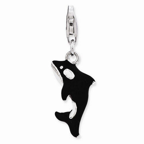 Black Orca Whale 3-D Charm By Amore La Vita