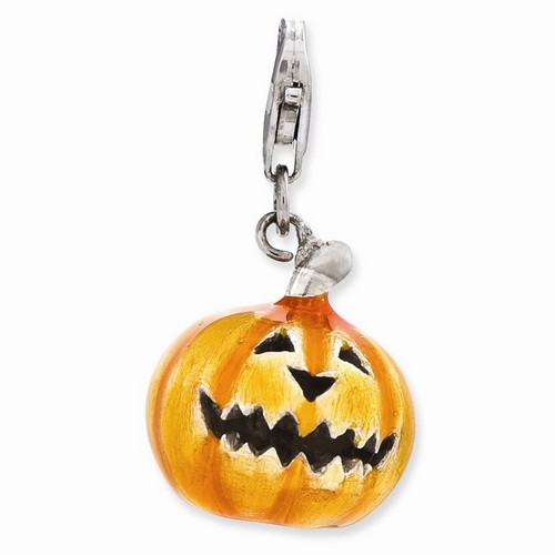 Jack O Lantern Pumpkin 3-D Charm By Amore La Vita