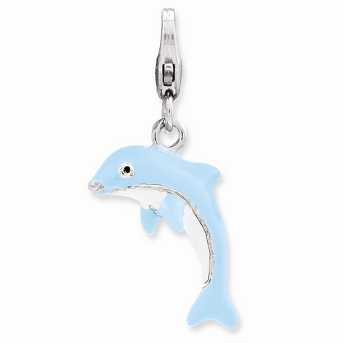 Light Blue Dolphin 3-D Charm By Amore La Vita