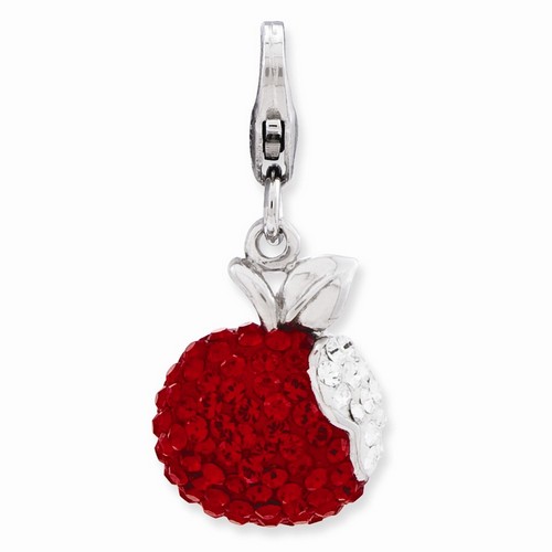 Red Bitten Apple Charm With Swarovski Elements By Amore La Vita