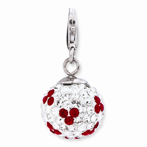 Red And White Crystal Ball 3-D Charm By Amore La Vita