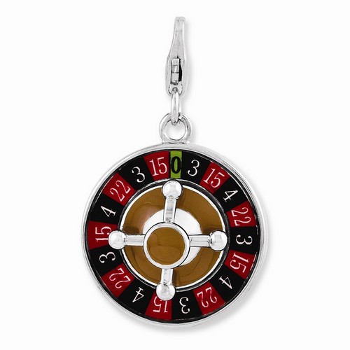 3-D Roulette Wheel Sterling Silver Charm By Amore La Vita