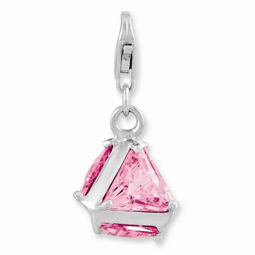 3-D Pink CZ Charm By Amore La Vita