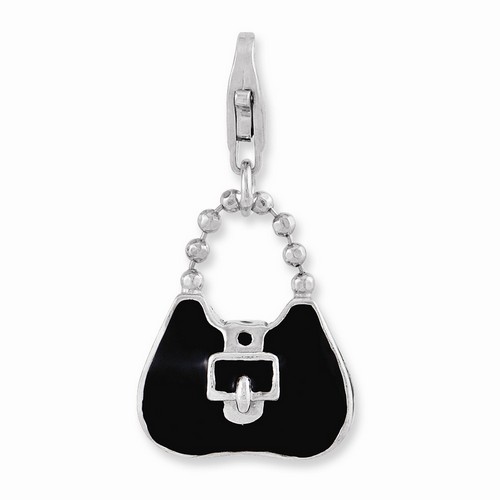 3-D Black Purse Charm By Amore La Vita