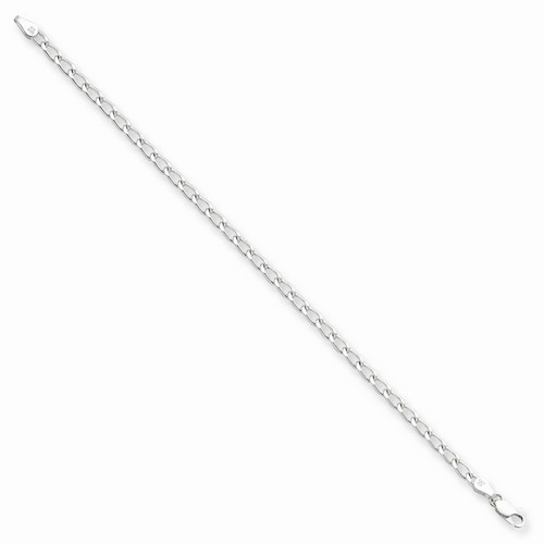 4.3 mm Open Link Curb Chain Bracelet in 925 Sterling Silver