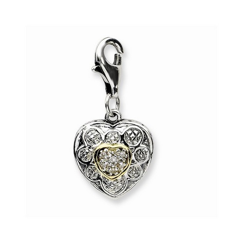 3-D Heart Charm By Amore La Vita