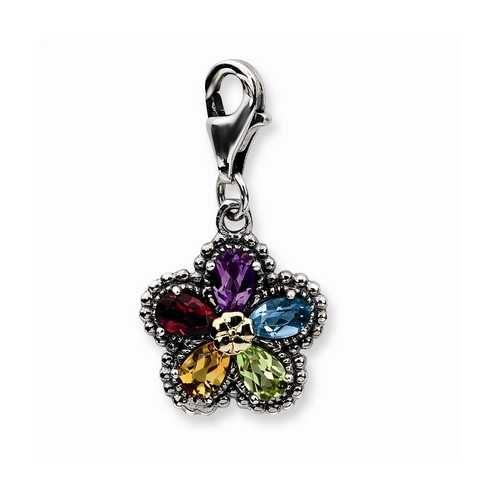 3-D Gemstone Flower Charm By Amore La Vita